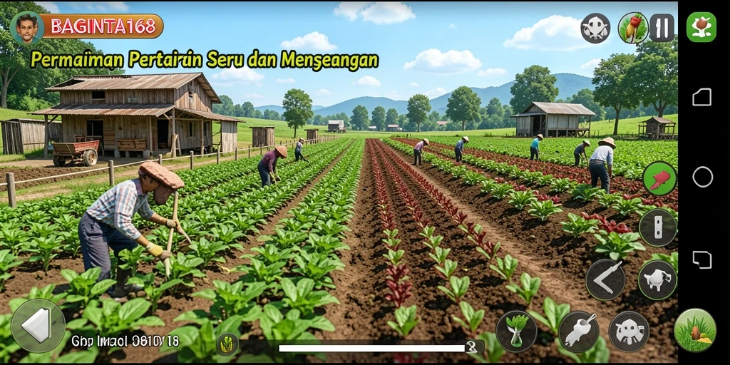 Tampilan gameplay menarik dari <strong>BAGINTA168</strong> dengan aktivitas bertani yang seru.