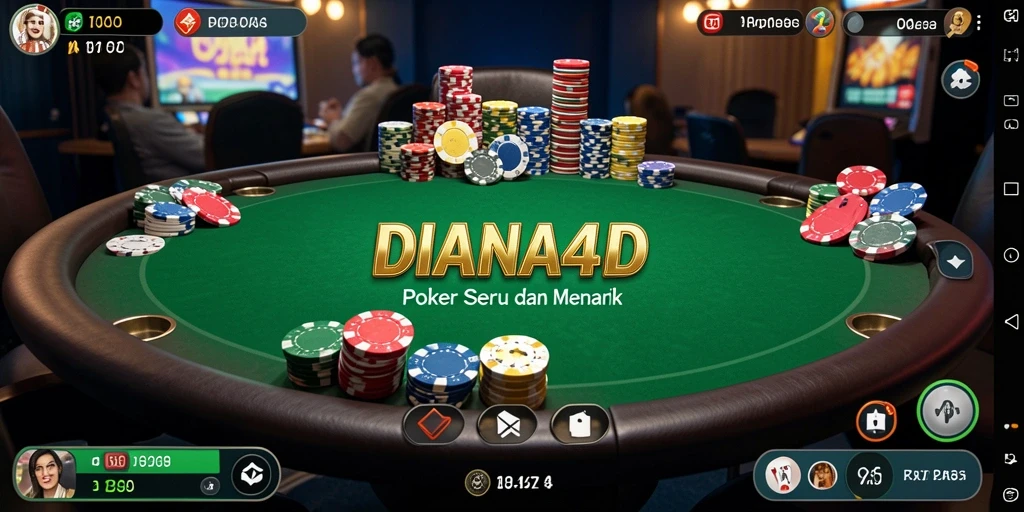 Screenshot gameplay DIANA4D saat bermain poker online.