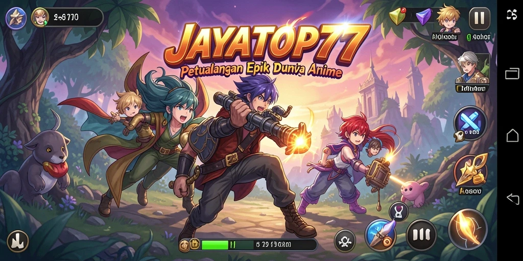 Screenshot gameplay <strong>JAYATOP77</strong> menampilkan aksi seru dengan karakter anime.
