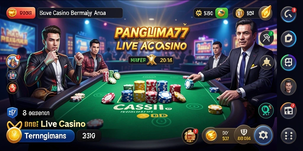 Screenshot gameplay menunjukkan keseruan bermain Live Casino di PANGLIMA77.