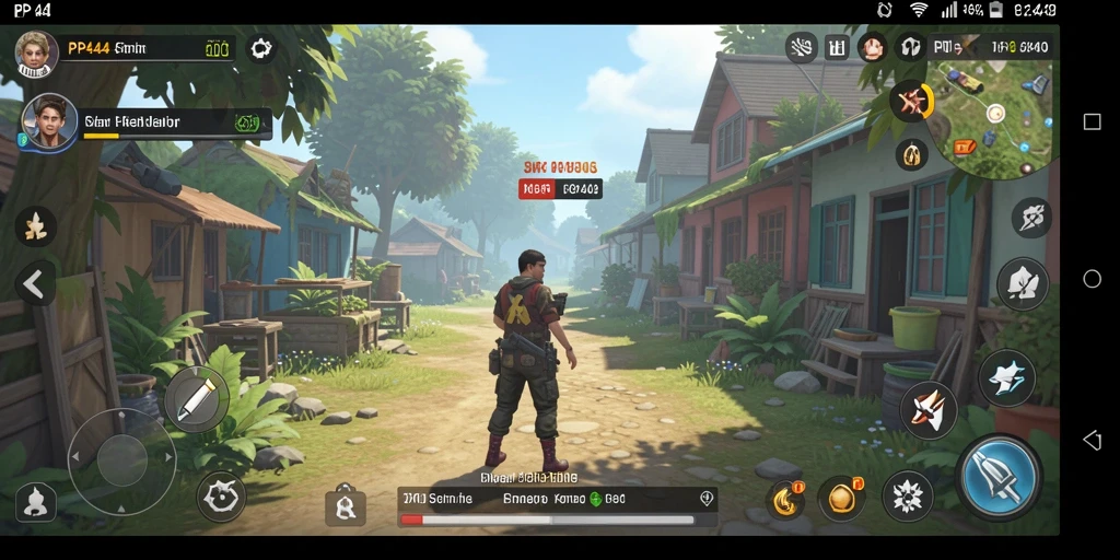 Screenshot gameplay PP444 menampilkan karakter yang sedang merancang rumah.