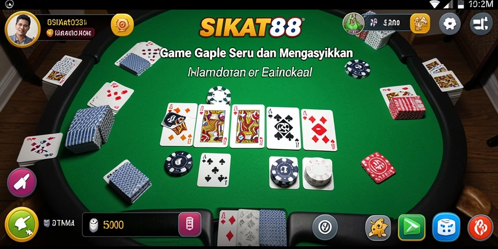 Screenshot gameplay SIKAT88 yang menampilkan suasana seru Gaple.